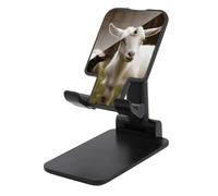 DDTKLSNV Foldable Cell Phone Stand Adjustable Angle Height Desktop Phone Holder Portable Cute Goat Cellphone Cradle Compatible with All Smartphone Black-Style