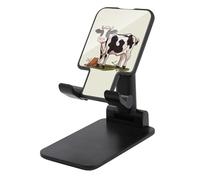 DDTKLSNV Foldable Cell Phone Stand Adjustable Angle Height Desktop Phone Holder Portable Dairy Cow Cellphone Cradle Compatible with All Smartphone Black-Style