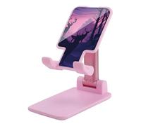 DDTKLSNV Foldable Cell Phone Stand Adjustable Angle Height Desktop Phone Holder Portable Deer Silhouette Cellphone Cradle Compatible with All Smartphone Pink-Style