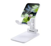 DDTKLSNV Foldable Cell Phone Stand Adjustable Angle Height Desktop Phone Holder Portable Dragonfly Flies Over Cellphone Cradle Compatible with All Smartphone White-Style