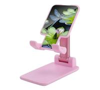 DDTKLSNV Foldable Cell Phone Stand Adjustable Angle Height Desktop Phone Holder Portable Dragonfly Flies Over Cellphone Cradle Compatible with All Smartphone Pink-Style