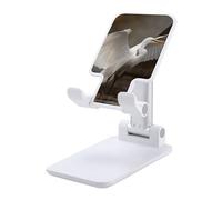 DDTKLSNV Foldable Cell Phone Stand Adjustable Angle Height Desktop Phone Holder Portable Egret Spreads Its Wings Cellphone Cradle Compatible with All Smartphone White-Style