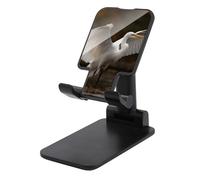 DDTKLSNV Foldable Cell Phone Stand Adjustable Angle Height Desktop Phone Holder Portable Egret Spreads Its Wings Cellphone Cradle Compatible with All Smartphone Black-Style