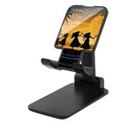 DDTKLSNV Foldable Cell Phone Stand Adjustable Angle Height Desktop Phone Holder Portable Five Silhouettes of Hawaiian Dance Cellphone Cradle Compatible with All Smartphone Black-Style
