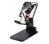 DDTKLSNV Foldable Cell Phone Stand Adjustable Angle Height Desktop Phone Holder Portable Ice Hockey Pattern Cellphone Cradle Compatible with All Smartphone Black-Style