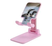 DDTKLSNV Foldable Cell Phone Stand Adjustable Angle Height Desktop Phone Holder Portable Loon Birds Cellphone Cradle Compatible with All Smartphone Pink-Style