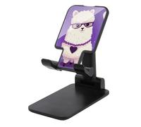 DDTKLSNV Foldable Cell Phone Stand Adjustable Angle Height Desktop Phone Holder Portable Love Alpaca Purple Cellphone Cradle Compatible with All Smartphone Black-Style