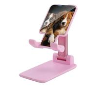DDTKLSNV Foldable Cell Phone Stand Adjustable Angle Height Desktop Phone Holder Portable Puppies Dogs Pets Animals Cellphone Cradle Compatible with All Smartphone Pink-Style