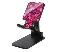 DDTKLSNV Foldable Cell Phone Stand Adjustable Angle Height Desktop Phone Holder Portable Purple Love Pattern Cellphone Cradle Compatible with All Smartphone Black-Style