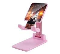 DDTKLSNV Foldable Cell Phone Stand Adjustable Angle Height Desktop Phone Holder Portable Rock Concert Stage Cellphone Cradle Compatible with All Smartphone Pink-Style
