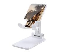 DDTKLSNV Foldable Cell Phone Stand Adjustable Angle Height Desktop Phone Holder Portable Running Horse Cellphone Cradle Compatible with All Smartphone White-Style