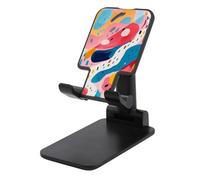 DDTKLSNV Foldable Cell Phone Stand Adjustable Angle Height Desktop Phone Holder Portable Simple Natural Shapes Cellphone Cradle Compatible with All Smartphone Black-Style