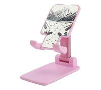 DDTKLSNV Foldable Cell Phone Stand Adjustable Angle Height Desktop Phone Holder Portable Skiing with Gear Set Cellphone Cradle Compatible with All Smartphone Pink-Style