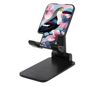 DDTKLSNV Foldable Cell Phone Stand Adjustable Angle Height Desktop Phone Holder Portable Toucan Cellphone Cradle Compatible with All Smartphone Black-Style