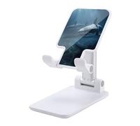 DDTKLSNV Foldable Cell Phone Stand Adjustable Angle Height Desktop Phone Holder Portable Two Sharks in The Cellphone Cradle Compatible with All Smartphone White-Style