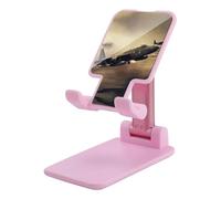 DDTKLSNV Foldable Cell Phone Stand Adjustable Angle Height Desktop Phone Holder Portable War Plane Cellphone Cradle Compatible with All Smartphone Pink-Style