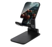 DDTKLSNV Foldable Cell Phone Stand Adjustable Angle Height Desktop Phone Holder Portable Water The Tomatoes Cellphone Cradle Compatible with All Smartphone Black-Style