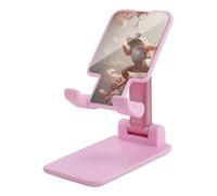 DDTKLSNV Foldable Cell Phone Stand Adjustable Angle Height Desktop Phone Holder Portable White-Headed Tree Frog Cellphone Cradle Compatible with All Smartphone Pink-Style