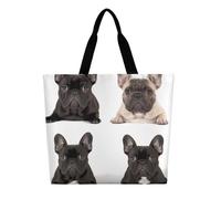DDTKLSNV French Bulldog Women Tote Bag Large Casual Shoulder Bag Reusable Grocery Bag Fasion Handbag for Office Shopping Travel