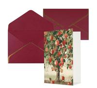 DDTKLSNV Fruit Under the Tree Thank You Card with Envelopes Greetings Cards for All Occasions Happy Birthday Wedding Thinking of You Card 4x6 Blank Note Cards