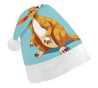 DDTKLSNV Funny Cartoon Kangaroo Zoo Christmas Hat Comfort Plush Santa Hats Extra Thicken Xmas Hat for Adults Women Men Xmas New Year Party Headwear