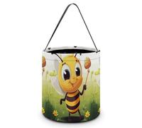 DDTKLSNV Honey Bee Halloween Trick Or Treat Bag Reusable Halloween Candy Bucket Candy Bag Grocery Bags with Handles for Halloween Party Supplies Favors