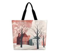 DDTKLSNV Houses Next to Each Other Women Tote Bag Large Casual Shoulder Bag Reusable Grocery Bag Fasion Handbag for Office Shopping Travel
