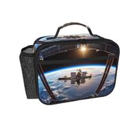 DDTKLSNV International Space Station Picture Lunch Box With Detachable Handle For Women Men,Insulated Lunch Bag Reusable Leakproof Cooler Tote Bag For Work Picnic Travel Camping