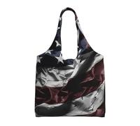 DDTKLSNV Large Tote Bag For Women Heavy Duty Foldable Shopping Tote Bag Camo American Flag Shoulder Bag For Work Beach Travel