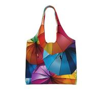 DDTKLSNV Large Tote Bag For Women Heavy Duty Foldable Shopping Tote Bag Colorful Umbrella Shoulder Bag For Work Beach Travel