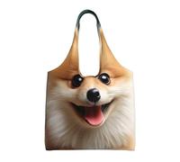 DDTKLSNV Large Tote Bag For Women Heavy Duty Foldable Shopping Tote Bag Cute Little Pomeranian Shoulder Bag For Work Beach Travel