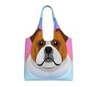 DDTKLSNV Large Tote Bag For Women Heavy Duty Foldable Shopping Tote Bag Cute Pet Bulldog Dog Pattern Shoulder Bag For Work Beach Travel