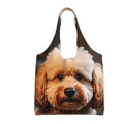 DDTKLSNV Large Tote Bag For Women Heavy Duty Foldable Shopping Tote Bag Cute Pet Poodle Shoulder Bag For Work Beach Travel