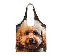 DDTKLSNV Large Tote Bag For Women Heavy Duty Foldable Shopping Tote Bag Cute Pet Poodle Shoulder Bag For Work Beach Travel