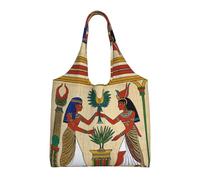 DDTKLSNV Large Tote Bag For Women Heavy Duty Foldable Shopping Tote Bag Egyptian Sacrifices Shoulder Bag For Work Beach Travel