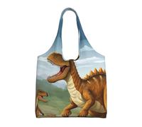 DDTKLSNV Large Tote Bag For Women Heavy Duty Foldable Shopping Tote Bag Jurassic Period Dinosaur Shoulder Bag For Work Beach Travel