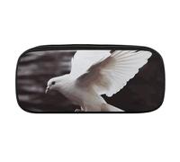 DDTKLSNV Leather Pencil Bag Waterproof Cute Pen Case Travel Cosmetic Makeup Bag Organizer Pen Holder for Men Women,Flying Dove