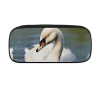 DDTKLSNV Leather Pencil Bag Waterproof Cute Pen Case Travel Cosmetic Makeup Bag Organizer Pen Holder for Men Women,Cute Little Swan