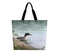 DDTKLSNV Loon Nature Birds Women Tote Bag Large Casual Shoulder Bag Reusable Grocery Bag Fasion Handbag for Office Shopping Travel