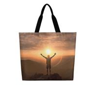 DDTKLSNV Man Raises His Arms Women Tote Bag Large Casual Shoulder Bag Reusable Grocery Bag Fasion Handbag for Office Shopping Travel