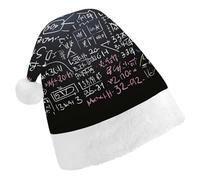 DDTKLSNV Math Formula Christmas Hat Comfort Plush Santa Hats Extra Thicken Xmas Hat for Adults Women Men Xmas New Year Party Headwear