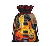 DDTKLSNV Muisc Note Christmas Burlap Gift Bags With Drawstring, Christmas Linen Treat Bags W/Tags Goody Gift Bag Xmas Candy Reusable Gifts Wrapping Bag Xmas Holiday Party Favors