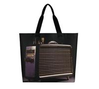 DDTKLSNV Old Radio on Black Paper Women Tote Bag Large Casual Shoulder Bag Reusable Grocery Bag Fasion Handbag for Office Shopping Travel