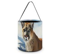 DDTKLSNV Panther Mountain Lion Halloween Trick Or Treat Bag Reusable Halloween Candy Bucket Candy Bag Grocery Bags with Handles for Halloween Party Supplies Favors