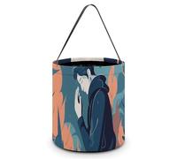 DDTKLSNV Person Praying Halloween Trick Or Treat Bag Reusable Halloween Candy Bucket Candy Bag Grocery Bags with Handles for Halloween Party Supplies Favors