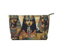 DDTKLSNV Portable Makeup Bag Corduroy Cosmetic Bags With Zipper Travel Makeup Purse Pouch Ancient Egypt Tribe Series Skincare Storage Bag Toiletry Organizer Bags For Women Girls