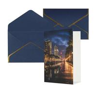DDTKLSNV Portland at night Thank You Card with Envelopes Greetings Cards for All Occasions Happy Birthday Wedding Thinking of You Card 4x6 Blank Note Cards