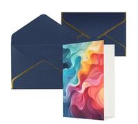 DDTKLSNV Rainbow Color Abstract Illustration Thank You Card with Envelopes Greetings Cards for All Occasions Happy Birthday Wedding Thinking of You Card 4x6 Blank Note Cards