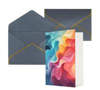 DDTKLSNV Rainbow Color Abstract Illustration Thank You Card with Envelopes Greetings Cards for All Occasions Happy Birthday Wedding Thinking of You Card 4x6 Blank Note Cards