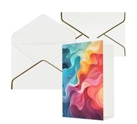 DDTKLSNV Rainbow Color Abstract Illustration Thank You Card with Envelopes Greetings Cards for All Occasions Happy Birthday Wedding Thinking of You Card 4x6 Blank Note Cards